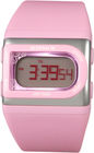 リチウム電池が付いている淡いピンクの防水レディース デジタル腕時計